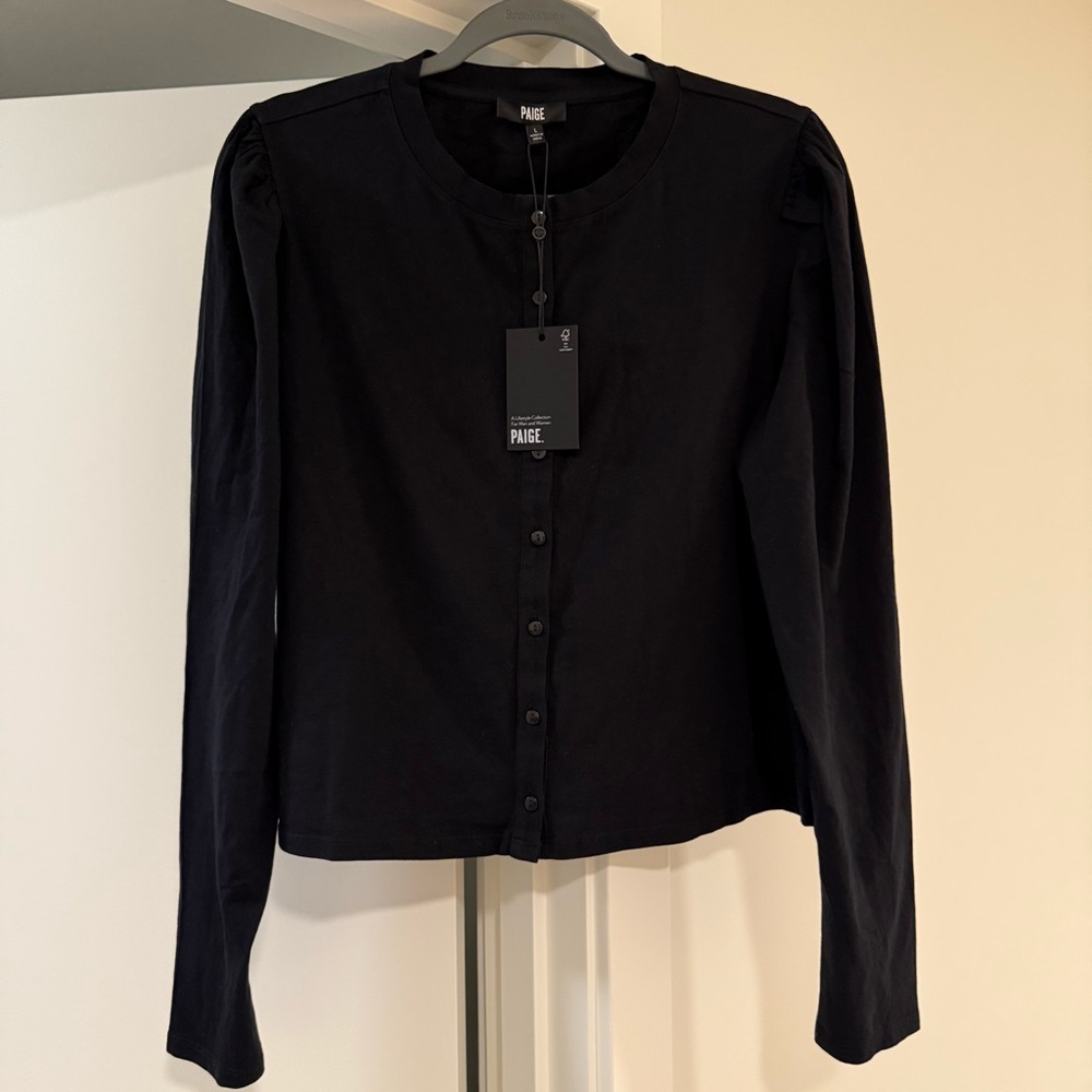 PAIGE Caliban Top - long sleeve cotton button placket
